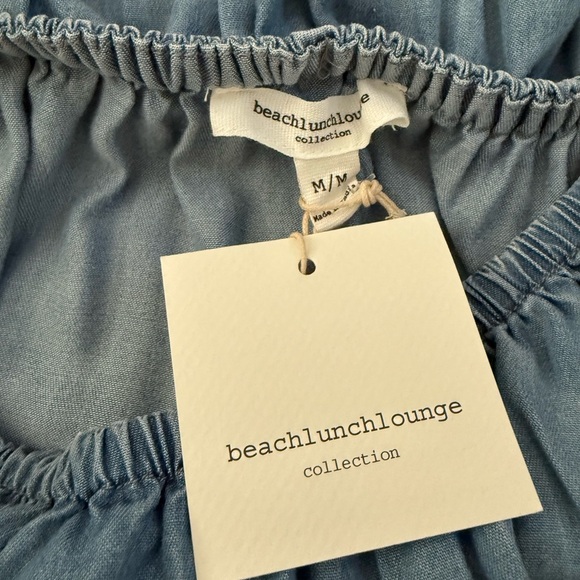 NWT beachlunchlounge Blue Off-Shoulder dress women size M - Picture 4 of 11